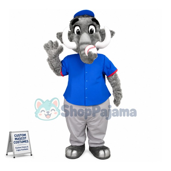 Baseball Gray Mammoth Lightweight Mascot Costume 