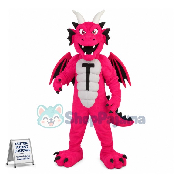 Power Rose Red Dinosaur Mascot Costume 