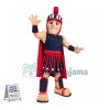 Blue & Red Spartan Warrior Mascot Costume 