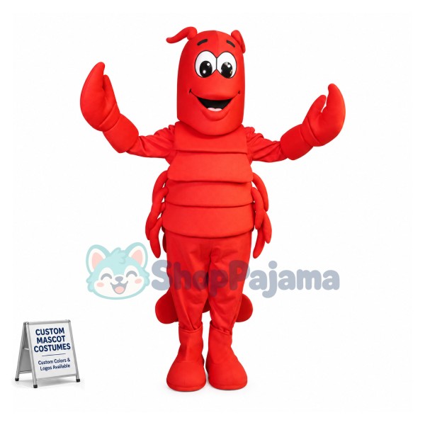 Happy Red Lobster Mascot Costume 