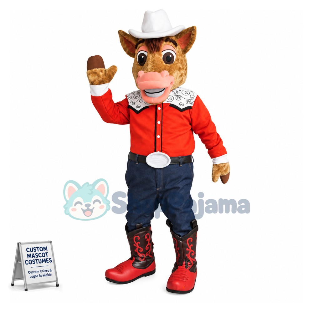 Cowboy Texas Horse Mascot Costume 