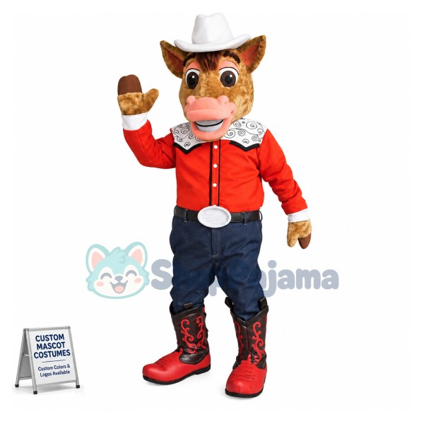 Cowboy Texas Horse Mascot Costume 