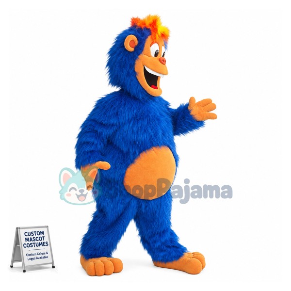 Blue Gorilla Mascot Costume	