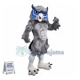 Screaming Power Grey Owl Mascot Costume 
