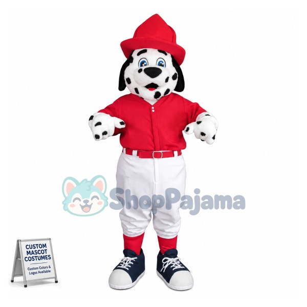 Lovely Baseball Dalmatian Dog Mascot Costume 