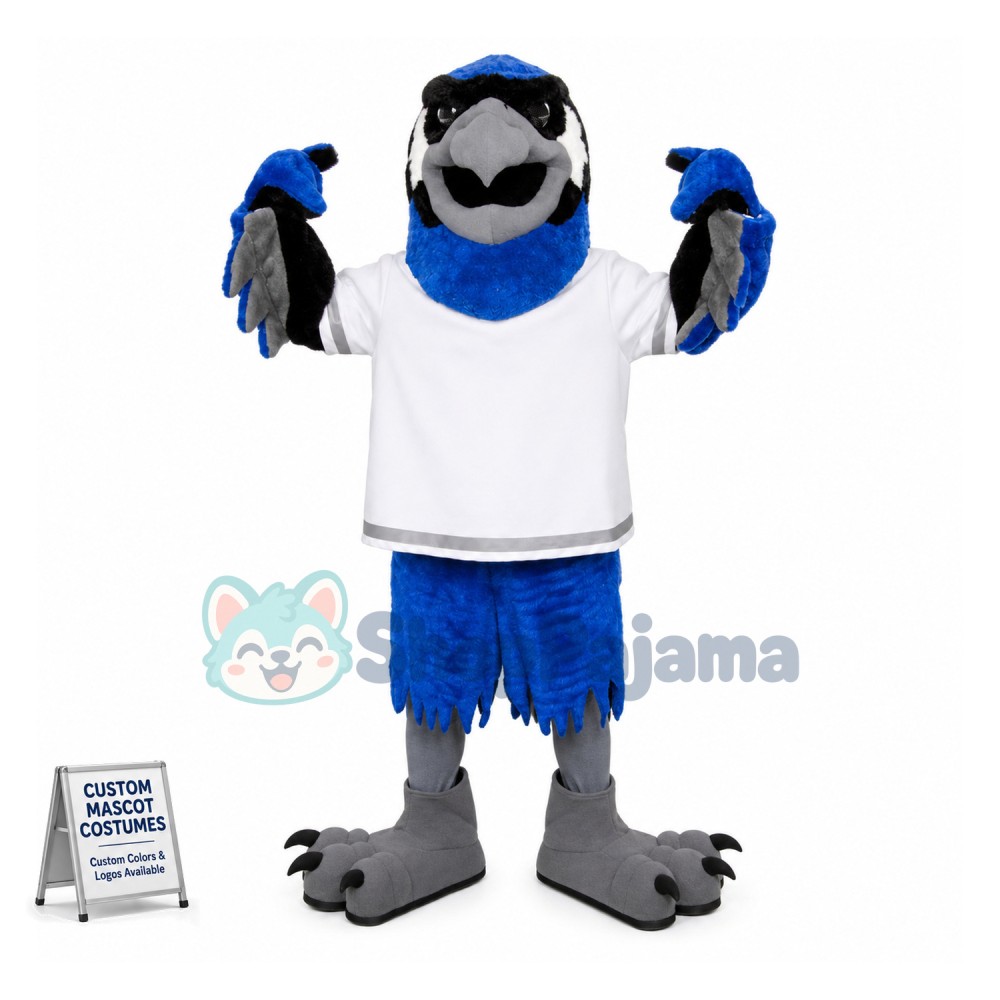 Blue Hawk School Mascot Costume	