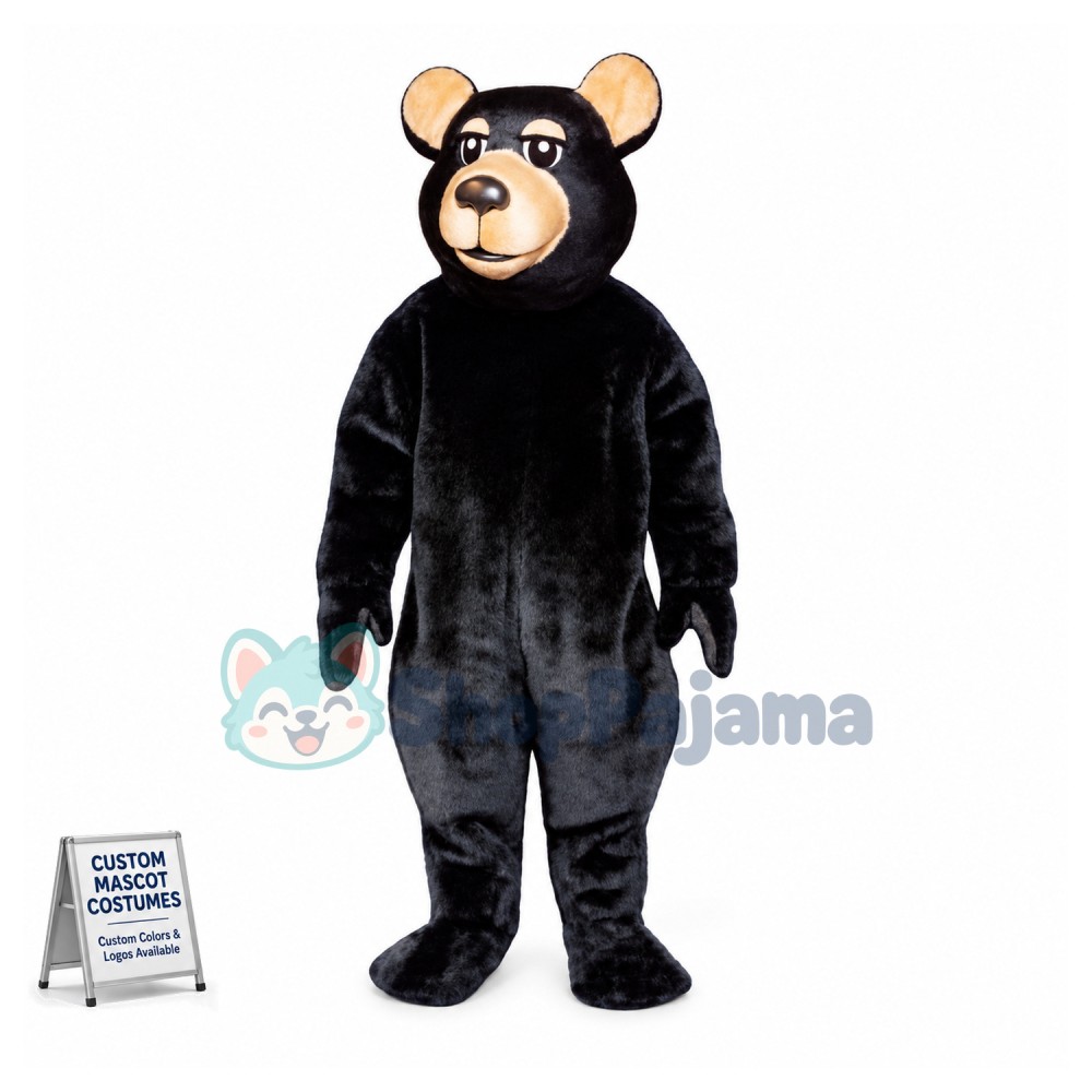 Adult Black Bear Mascot Costume 