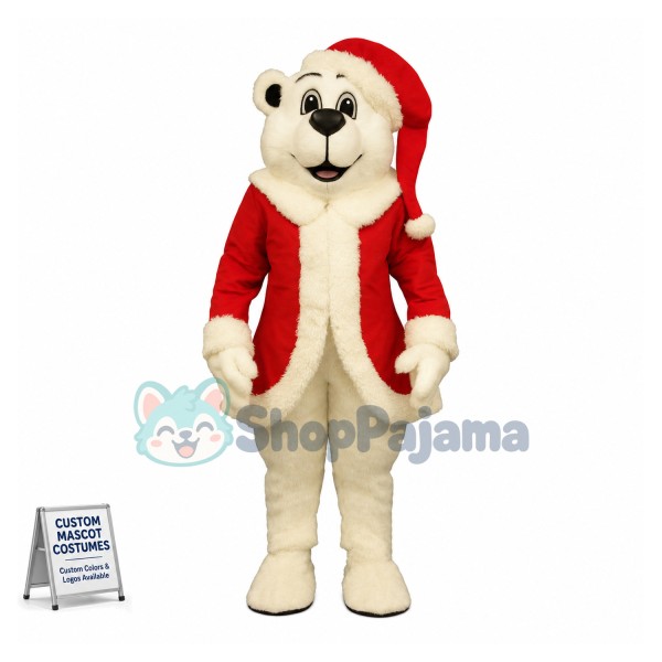 Christmas White Bear Mascot Costume