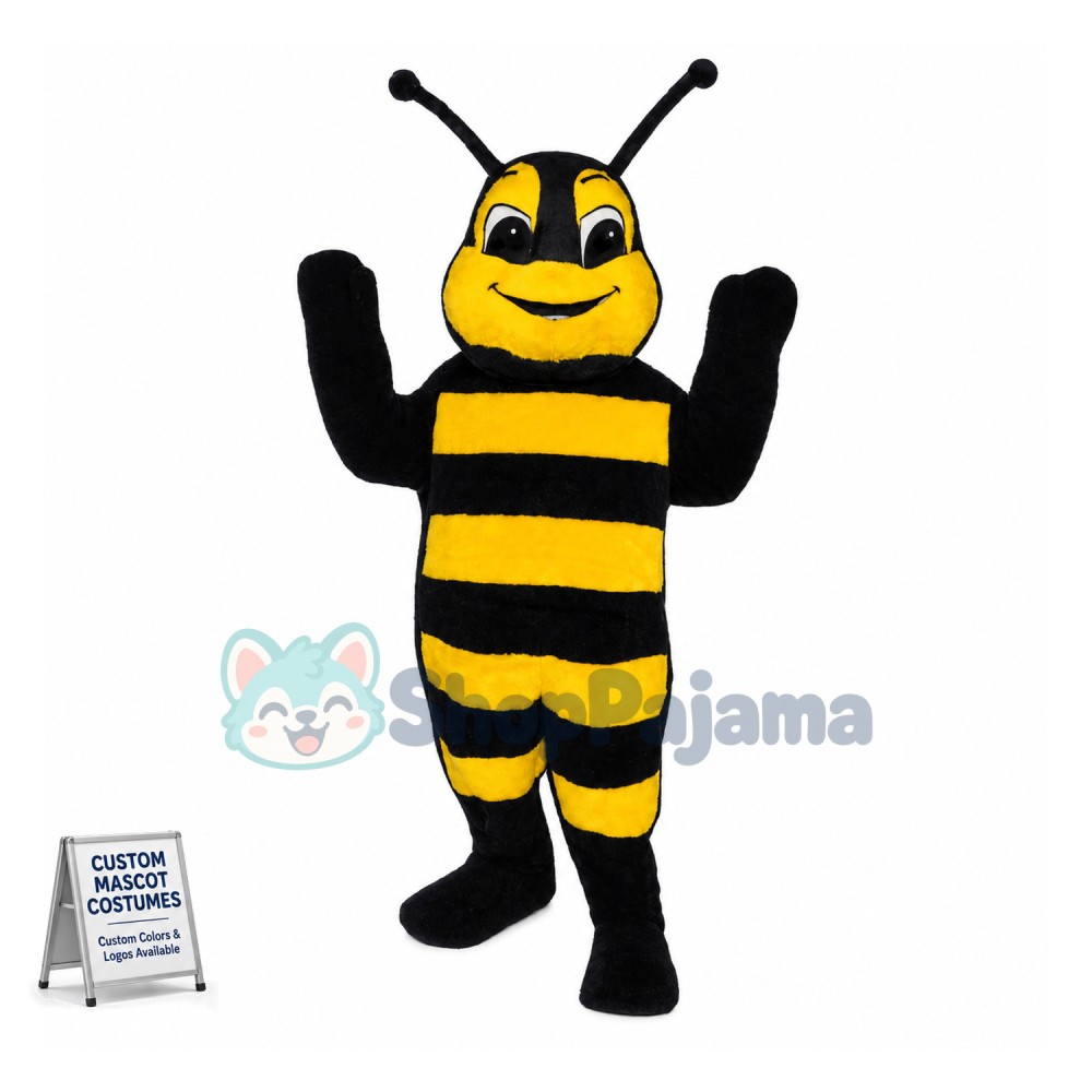 Adult Cartoon Bee Mascot Costume 