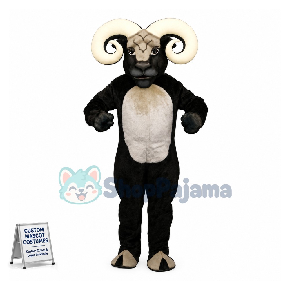 Black Ram Animal Mascot Costume 