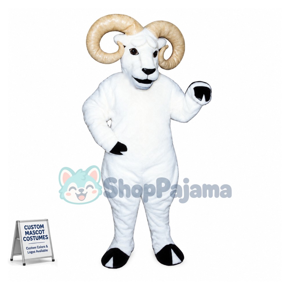White Ram Animal Lightweight Mascot Costume 