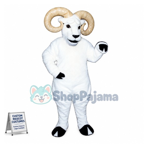 White Ram Animal Lightweight Mascot Costume 