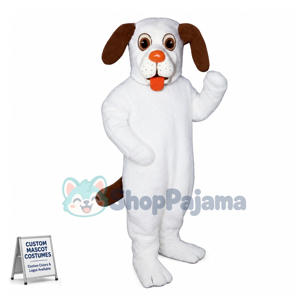Loyal White Dog Mascot Costume 