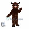Happy Brown Bull Mascot Costume 