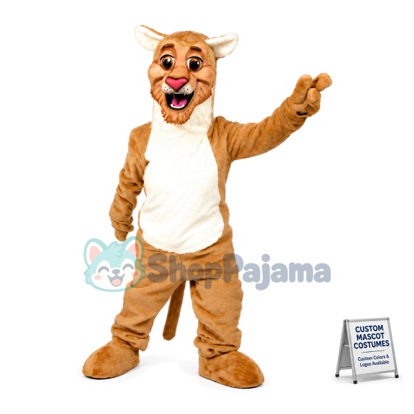 Happy Cougar Mascot Costume 