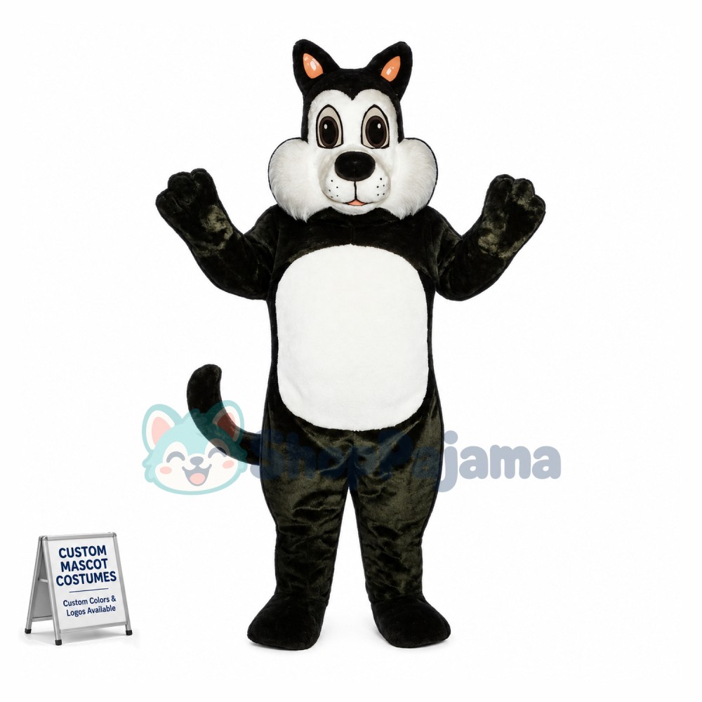 Adorable Black Cat Mascot Costume 