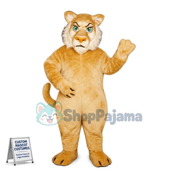 Young Beige Lion Mascot Costume 