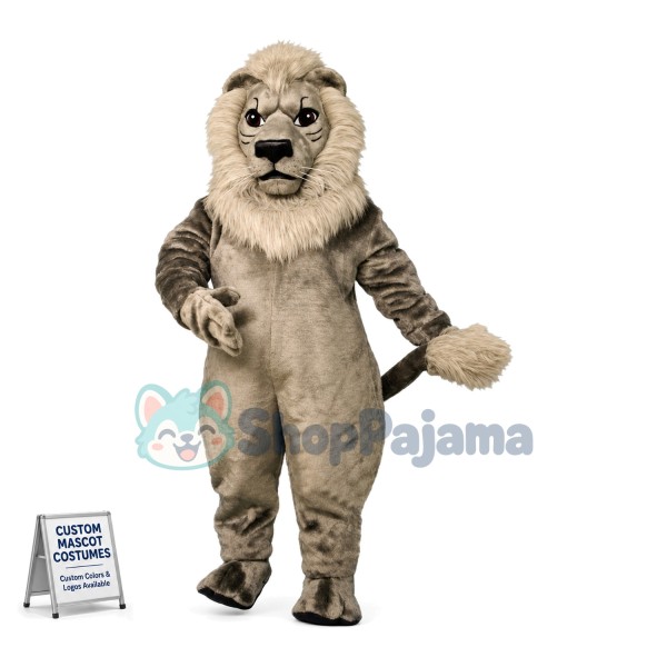 Grey Lion King Mascot Costume 