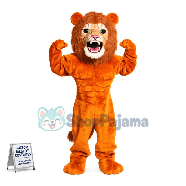 Super Power Orange Lion Mascot Costume 