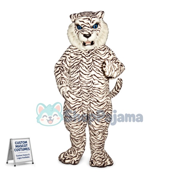 Fierce White Tiger Mascot Costume 