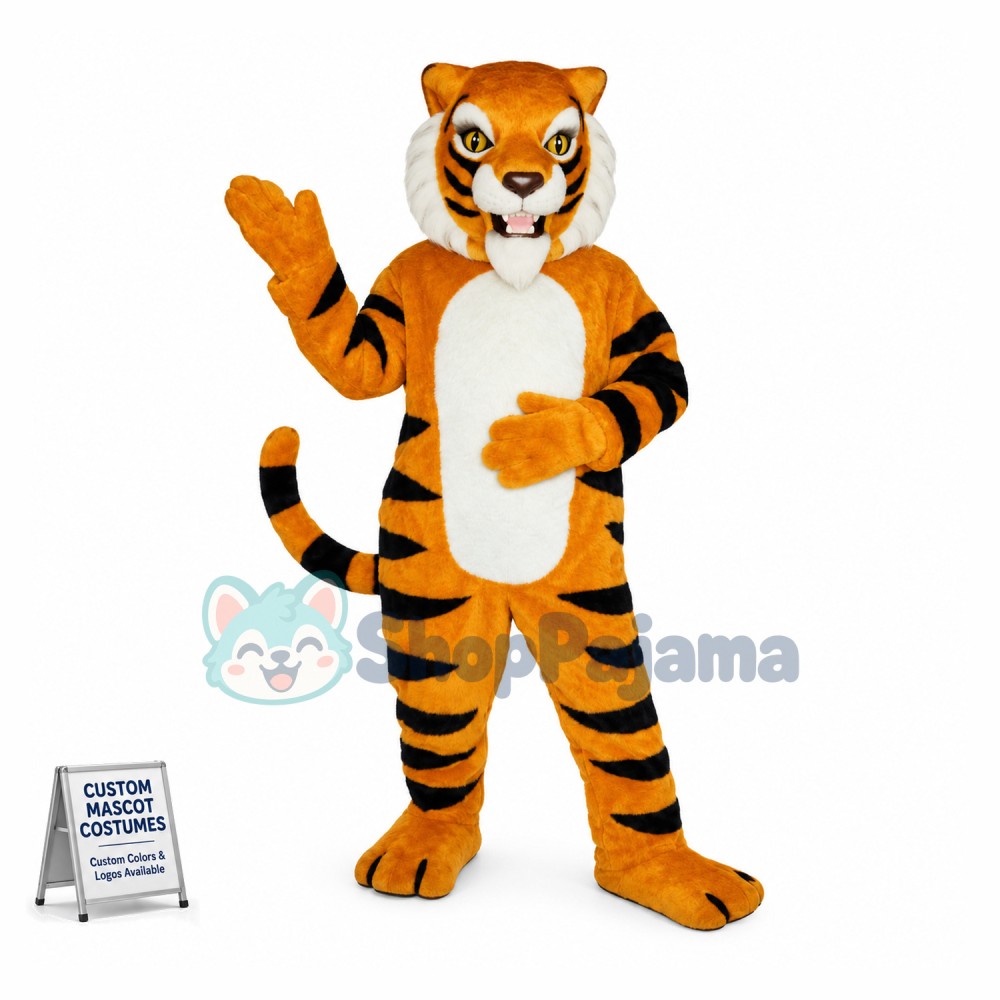 Yellow Tiger Mascot Costume 