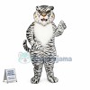 Growling White Tiger Mascot Costume 