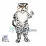 Growling White Tiger Mascot Costume 