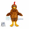 Sleepy Brown Chicken Mascot Costume 