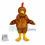 Sleepy Brown Chicken Mascot Costume 
