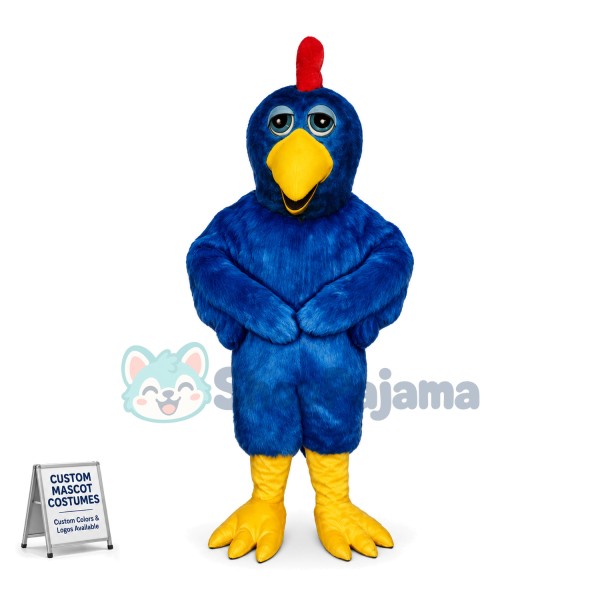 Blue Chicken Mascot Costume 