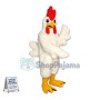 White Rooster Long Fur Mascot Adult Costume 