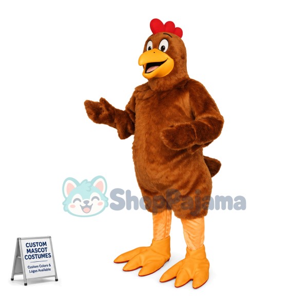Brown Chicken Mascot Costume 