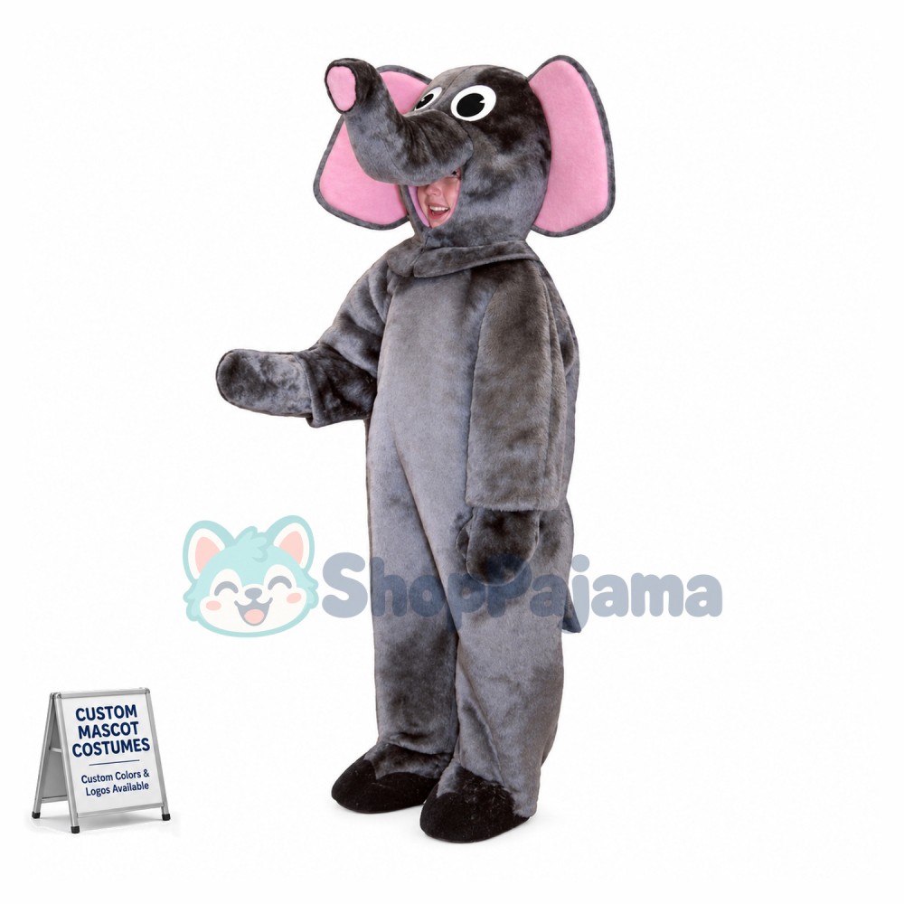 Grey Elephant Mascot Costume	