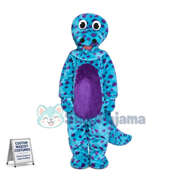 Blue Dinosaur Mascot Costume	