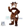 White-brown Cow Mascot Costume	