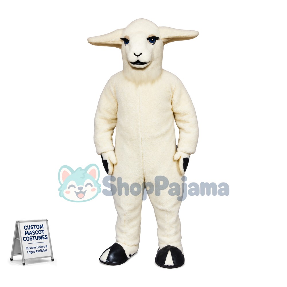 White Lamb Mascot Costume	