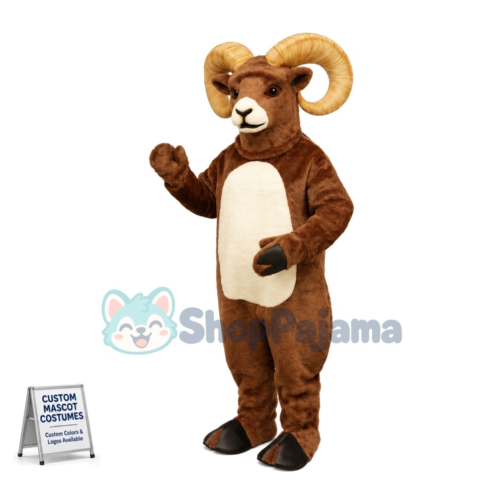 Brown Ram Animal Mascot Costume	