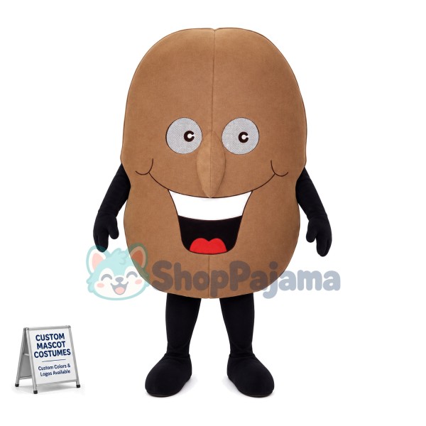 Huge Cartoon Coffee Bean Mascot Adult Costume 
