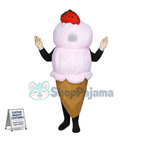 Deluxe Strawberry Ice Cream Double Scoop Mascot Costume 