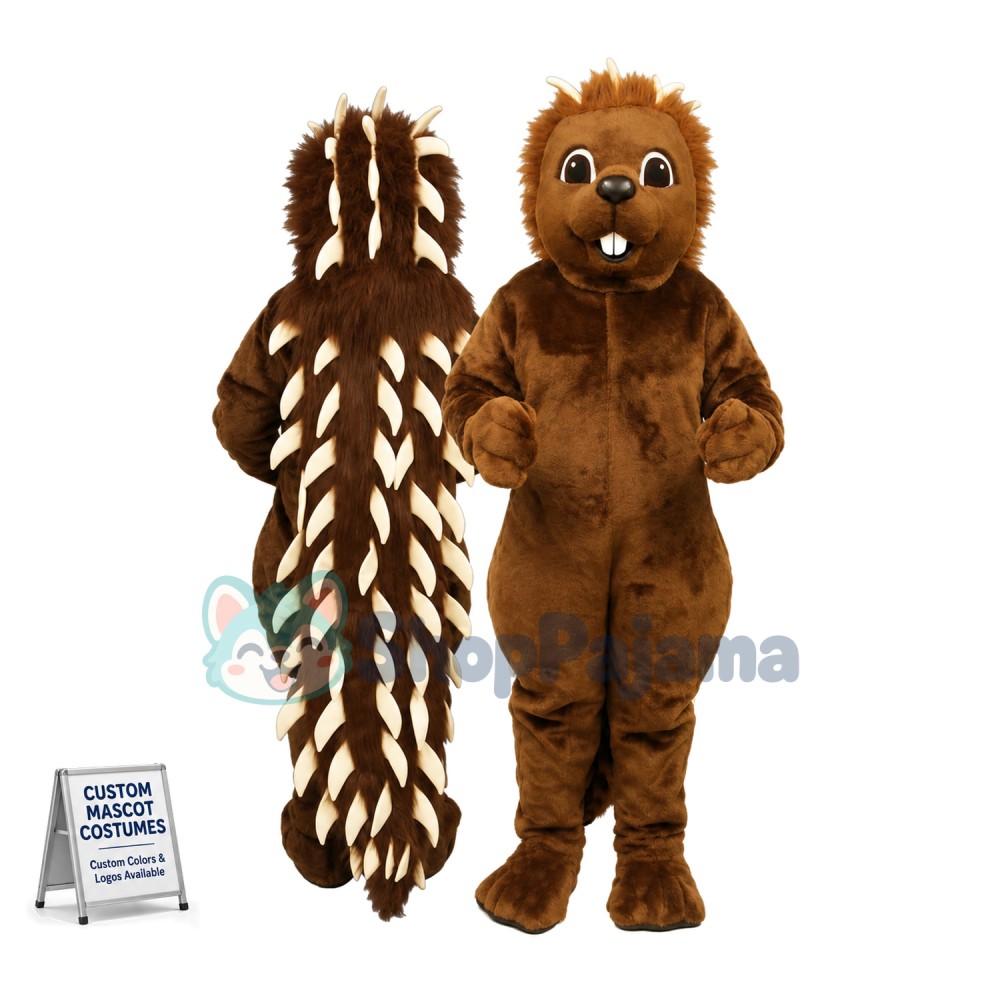 Brown Porcupine Mascot Costume	