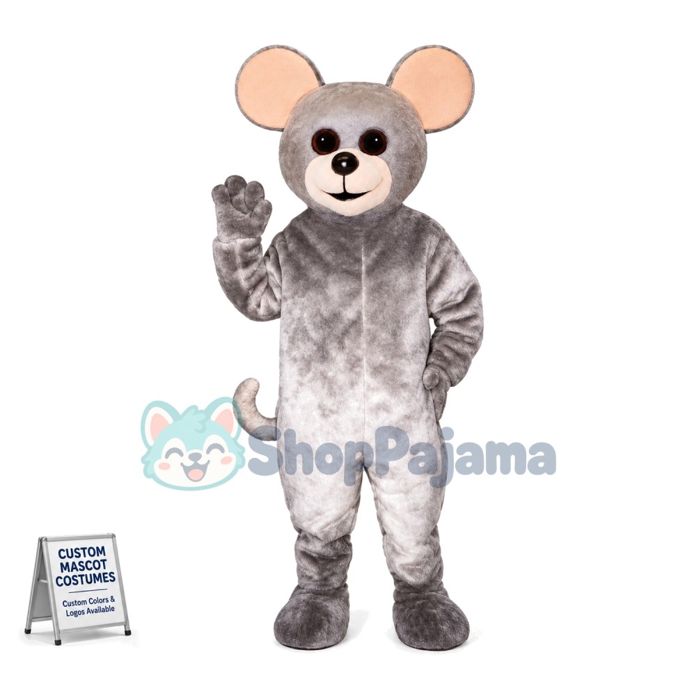 Adorable Gray Mouse Mascot Adult Costume	
