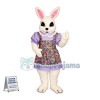 Lovely White Bunny Girl Mascot Costume Suit Fancy Dress 