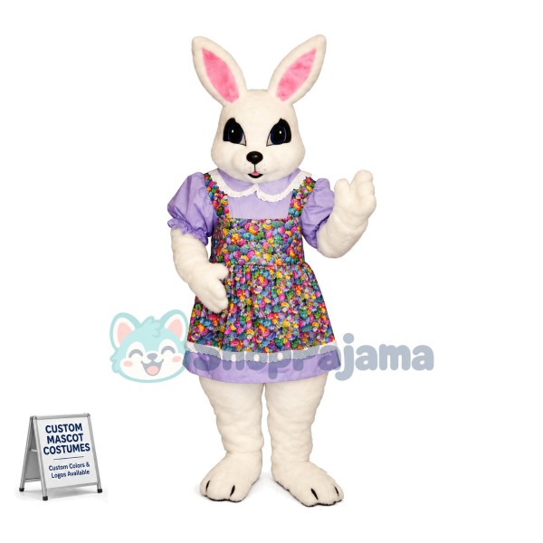 Lovely White Bunny Girl Mascot Costume Suit Fancy Dress 