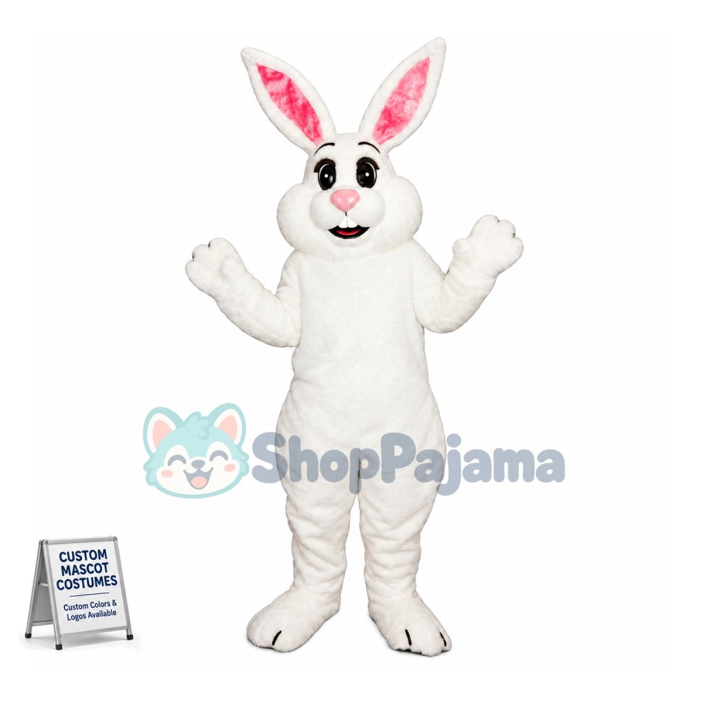 Lively White Bunny Mascot Costume