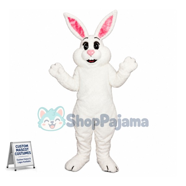 Lively White Bunny Mascot Costume