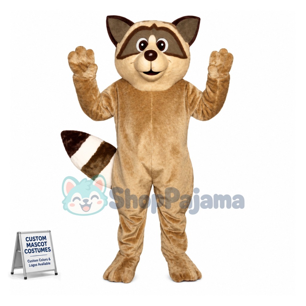 Beige Raccoon Mascot Costume 