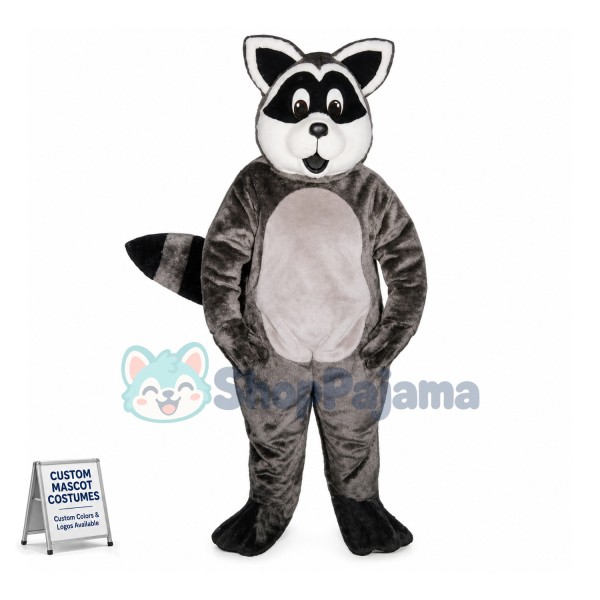 Surprised Gray Raccoon Mascot Costume For Adult 
