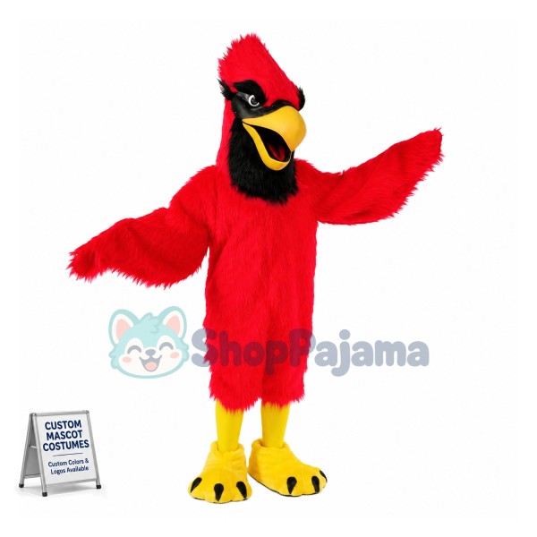 Screaming Cardinal Bird Mascot Costume 