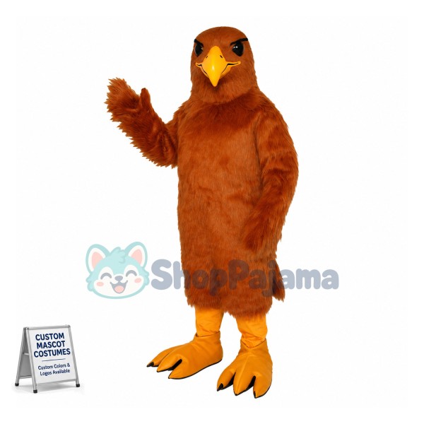 Brown Hawk Mascot Costume 