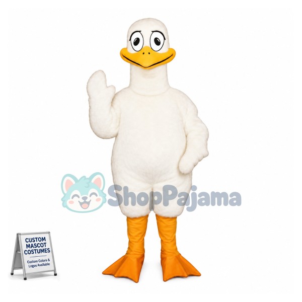 White Loon Bird Mascot Costume